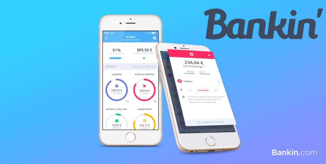 L'interface de l'application Bankin